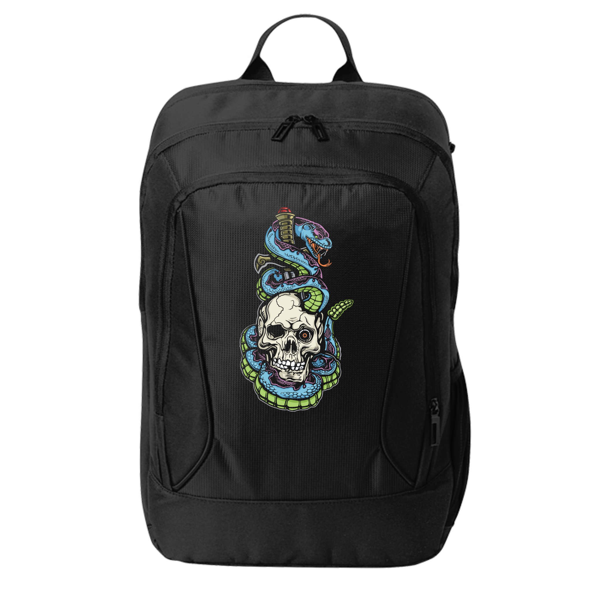 Snake Skull And Dagger Tattoo City Backpack