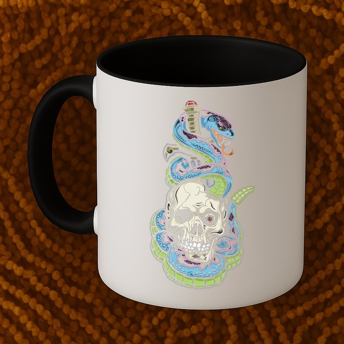 Snake Skull And Dagger Tattoo Mug