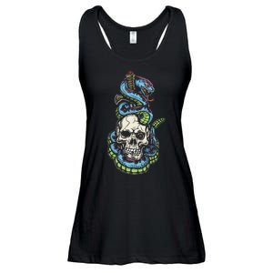 Snake Skull And Dagger Tattoo Ladies Essential Flowy Tank