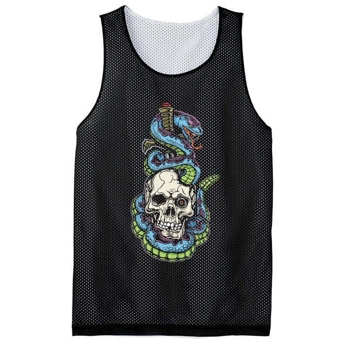 Snake Skull And Dagger Tattoo Mesh Reversible Basketball Jersey Tank