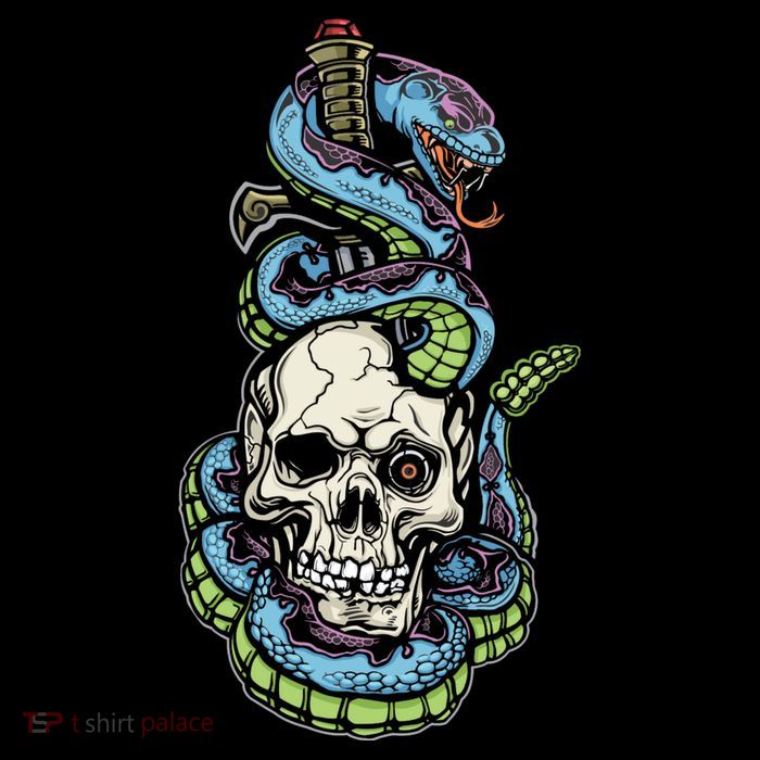 Snake Skull And Dagger Tattoo Cooling Performance Long Sleeve Crew