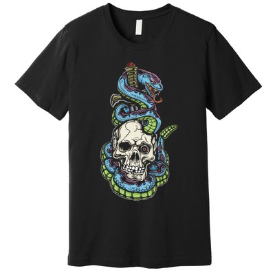 Snake Skull And Dagger Tattoo Premium T-Shirt