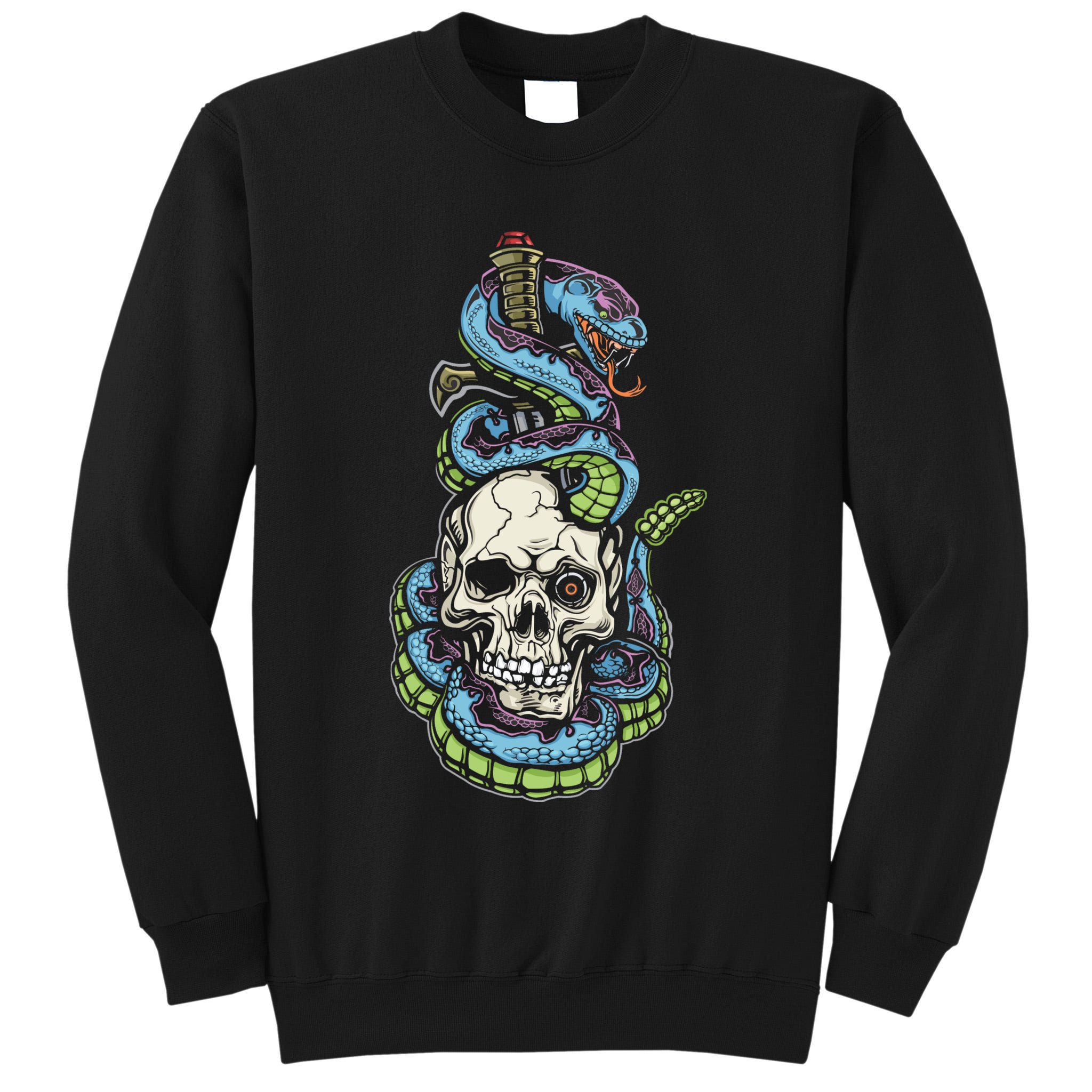 Snake Skull And Dagger Tattoo Tall Sweatshirt