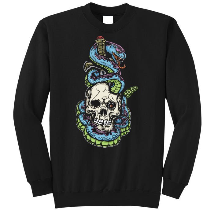 Snake Skull And Dagger Tattoo Tall Sweatshirt