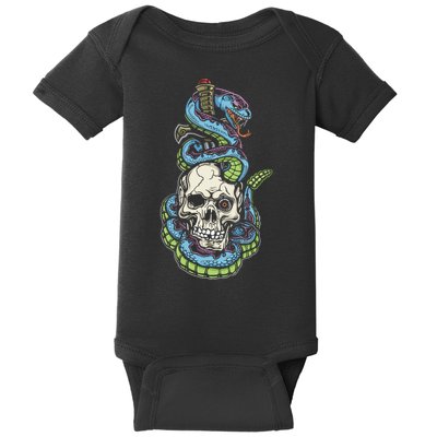 Snake Skull And Dagger Tattoo Baby Bodysuit