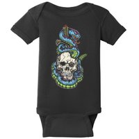 Snake Skull And Dagger Tattoo Baby Bodysuit