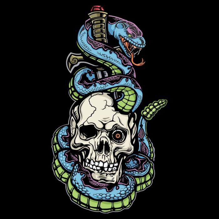 Snake Skull And Dagger Tattoo Baby Bodysuit