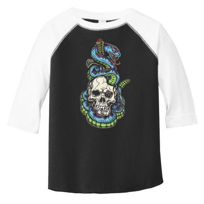Snake Skull And Dagger Tattoo Toddler Fine Jersey T-Shirt