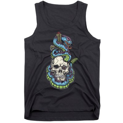 Snake Skull And Dagger Tattoo Tank Top