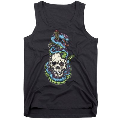 Snake Skull And Dagger Tattoo Tank Top