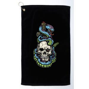 Snake Skull And Dagger Tattoo Platinum Collection Golf Towel