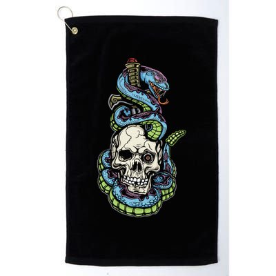 Snake Skull And Dagger Tattoo Golf Towel