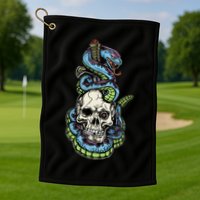 Snake Skull And Dagger Tattoo Golf Towel
