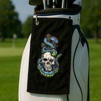 Snake Skull And Dagger Tattoo Golf Towel