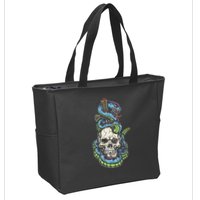 Snake Skull And Dagger Tattoo Zip Tote Bag