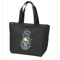 Snake Skull And Dagger Tattoo Zip Tote Bag