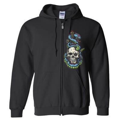 Snake Skull And Dagger Tattoo Full Zip Hoodie