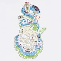 Snake Skull And Dagger Tattoo Garment-Dyed Sweatshirt