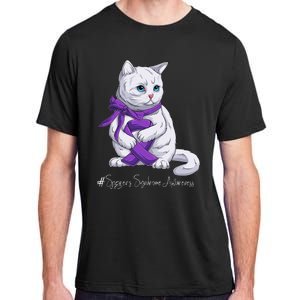 Sjogren's Syndrome Awareness Month Purple Ribbon Cat Adult ChromaSoft Performance T-Shirt