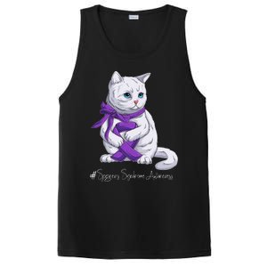 Sjogren's Syndrome Awareness Month Purple Ribbon Cat PosiCharge Competitor Tank