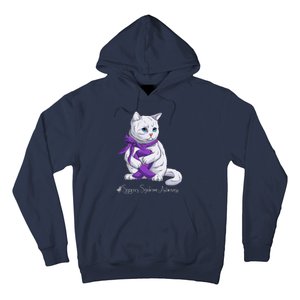 Sjogren's Syndrome Awareness Month Purple Ribbon Cat Hoodie