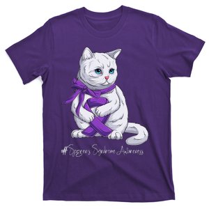 Sjogren's Syndrome Awareness Month Purple Ribbon Cat T-Shirt