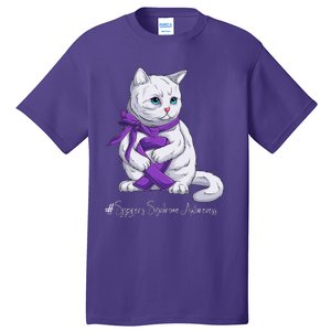 Sjogren's Syndrome Awareness Month Purple Ribbon Cat Tall T-Shirt