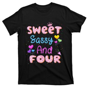 Sweet Sassy And Four 4th Birthday Doughnut 4 Years Old T-Shirt