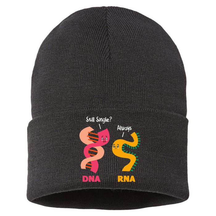 Still Single Always DNA RNA Chains Biology Lover Biochemist Sustainable Knit Beanie