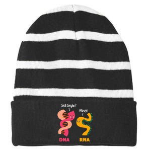 Still Single Always DNA RNA Chains Biology Lover Biochemist Striped Beanie with Solid Band