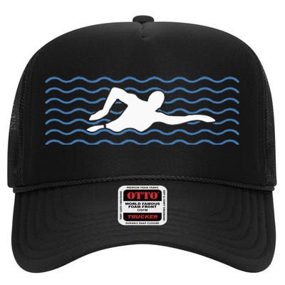 swimmer swimmers and swimming swimming swim High Crown Mesh Back Trucker Hat