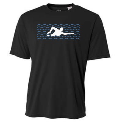 swimmer swimmers and swimming swimming swim Cooling Performance Crew T-Shirt