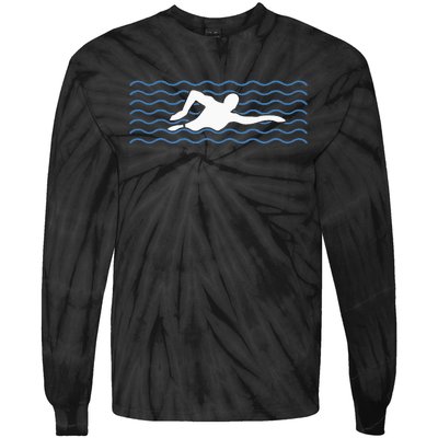 swimmer swimmers and swimming swimming swim Tie-Dye Long Sleeve Shirt