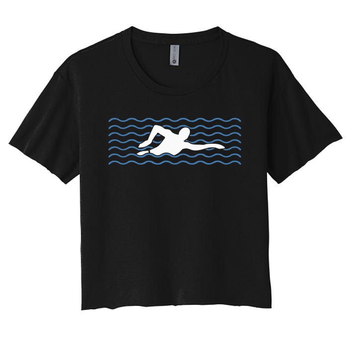 swimmer swimmers and swimming swimming swim Women's Crop Top Tee