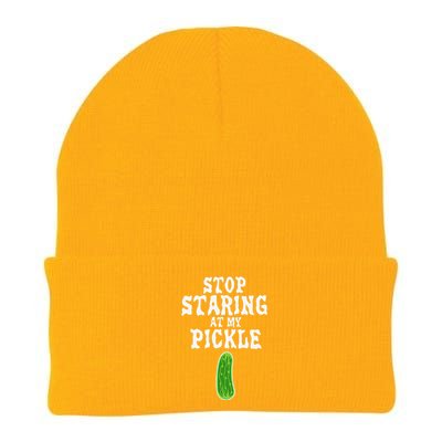 Stop Staring AT My Pickle Costume Funny Easy Halloween Gift Knit Cap Winter Beanie