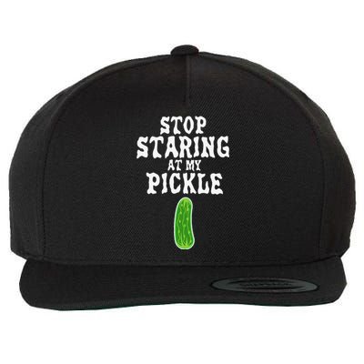 Stop Staring AT My Pickle Costume Funny Easy Halloween Gift Wool Snapback Cap