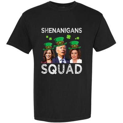 Shenanigans Squad Anti Biden Shamrock St Patrick's Day Funny  Garment-Dyed Heavyweight T-Shirt