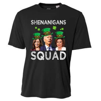 Shenanigans Squad Anti Biden Shamrock St Patrick's Day Funny  Cooling Performance Crew T-Shirt