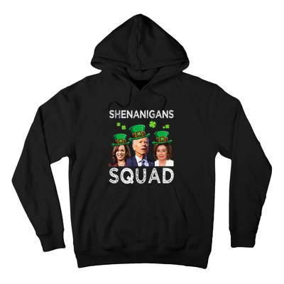 Shenanigans Squad Anti Biden Shamrock St Patrick's Day Funny  Hoodie