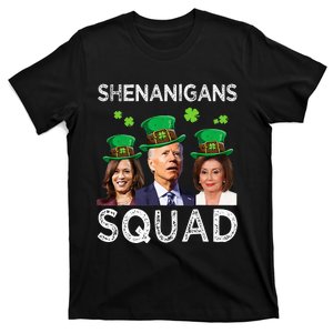 Shenanigans Squad Anti Biden Shamrock St Patrick's Day Funny  T-Shirt