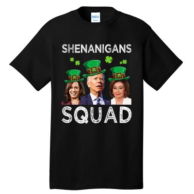 Shenanigans Squad Anti Biden Shamrock St Patrick's Day Funny  Tall T-Shirt