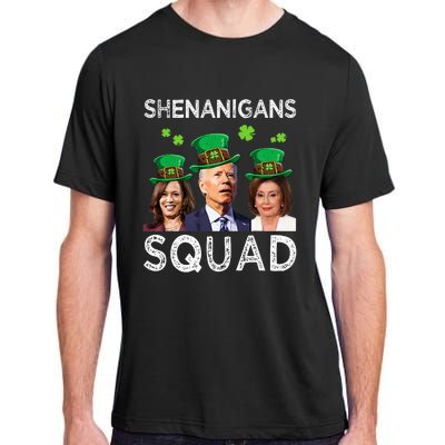 Shenanigans Squad Anti Biden Shamrock St Patrick's Day Funny  Adult ChromaSoft Performance T-Shirt