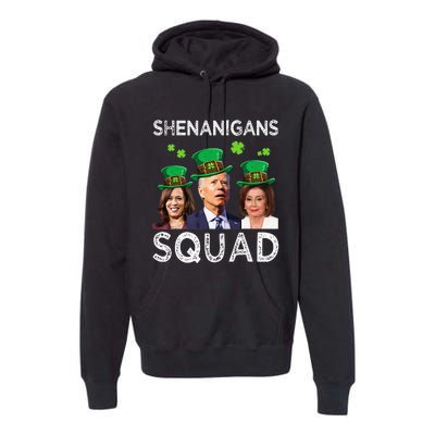 Shenanigans Squad Anti Biden Shamrock St Patrick's Day Funny  Premium Hoodie