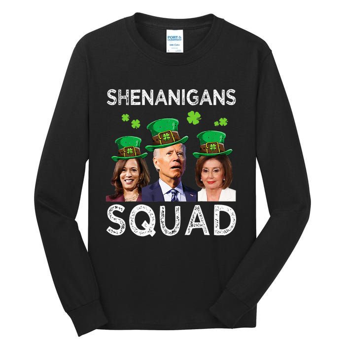 Shenanigans Squad Anti Biden Shamrock St Patrick's Day Funny  Tall Long Sleeve T-Shirt