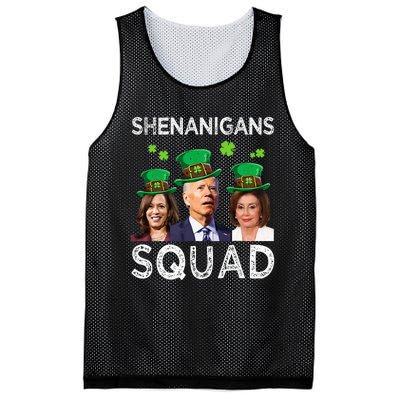 Shenanigans Squad Anti Biden Shamrock St Patrick's Day Funny  Mesh Reversible Basketball Jersey Tank