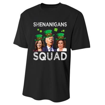 Shenanigans Squad Anti Biden Shamrock St Patrick's Day Funny  Performance Sprint T-Shirt