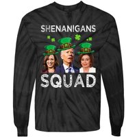 Shenanigans Squad Anti Biden Shamrock St Patrick's Day Funny  Tie-Dye Long Sleeve Shirt