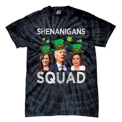 Shenanigans Squad Anti Biden Shamrock St Patrick's Day Funny  Tie-Dye T-Shirt