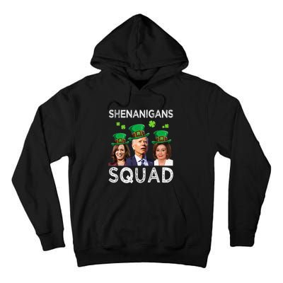 Shenanigans Squad Anti Biden Shamrock St Patrick's Day Funny  Tall Hoodie