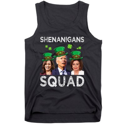 Shenanigans Squad Anti Biden Shamrock St Patrick's Day Funny  Tank Top